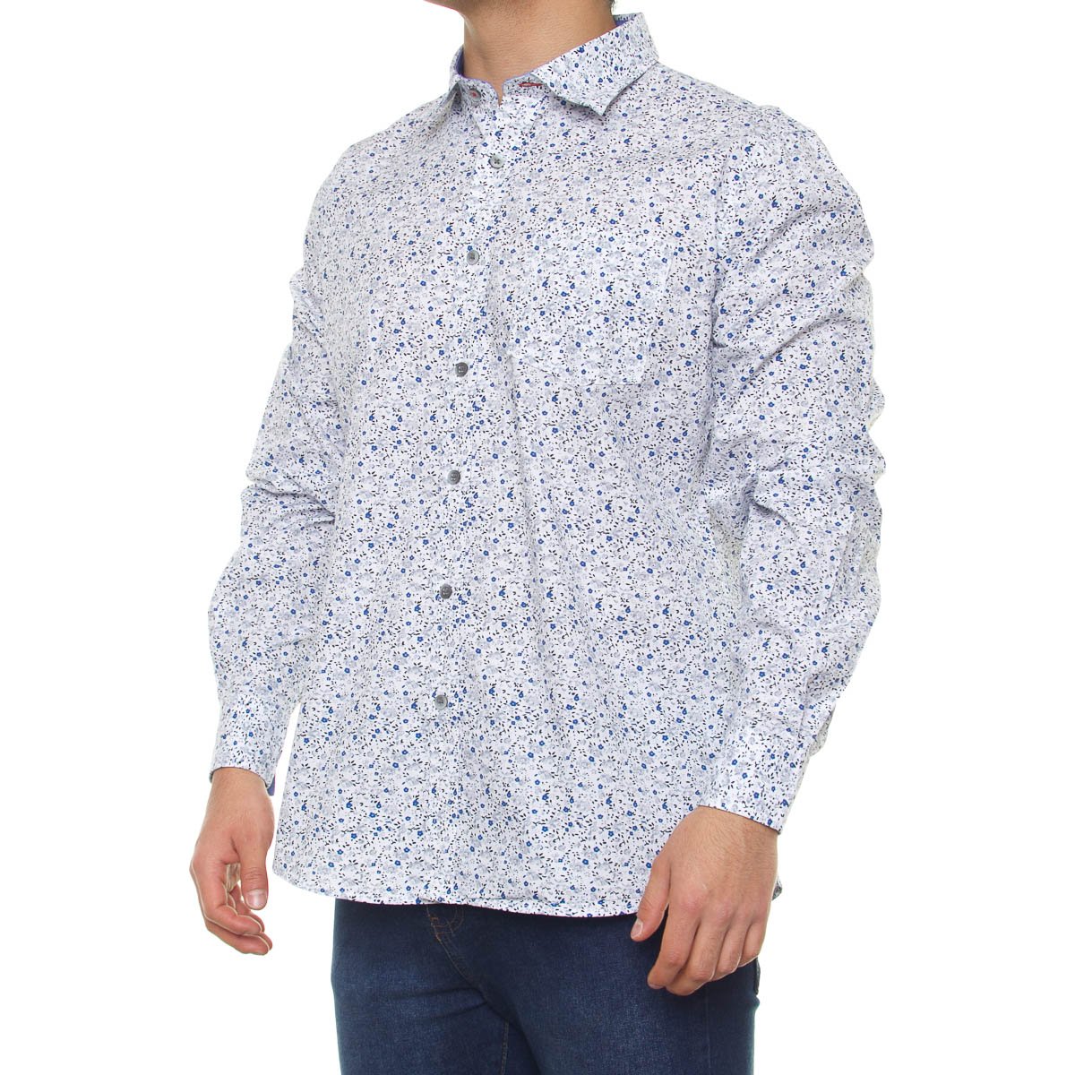 Camisa Casual Manga Larga Estampado Floral para Hombre Carlo Corinto