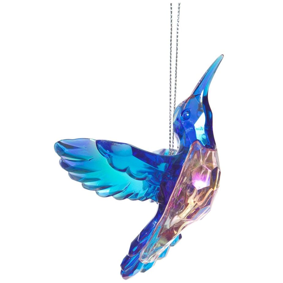 Colgante Colibri de Plastico Azul 6Cm