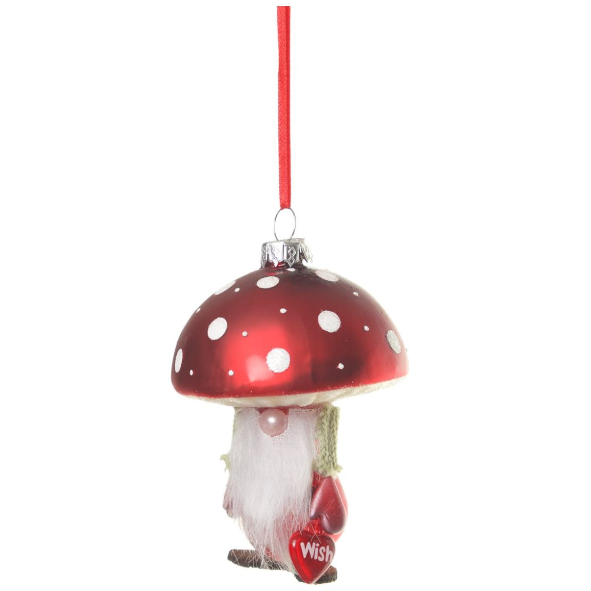 Colgante Gnomo Cabeza de  Hongo Cristal 10Cm