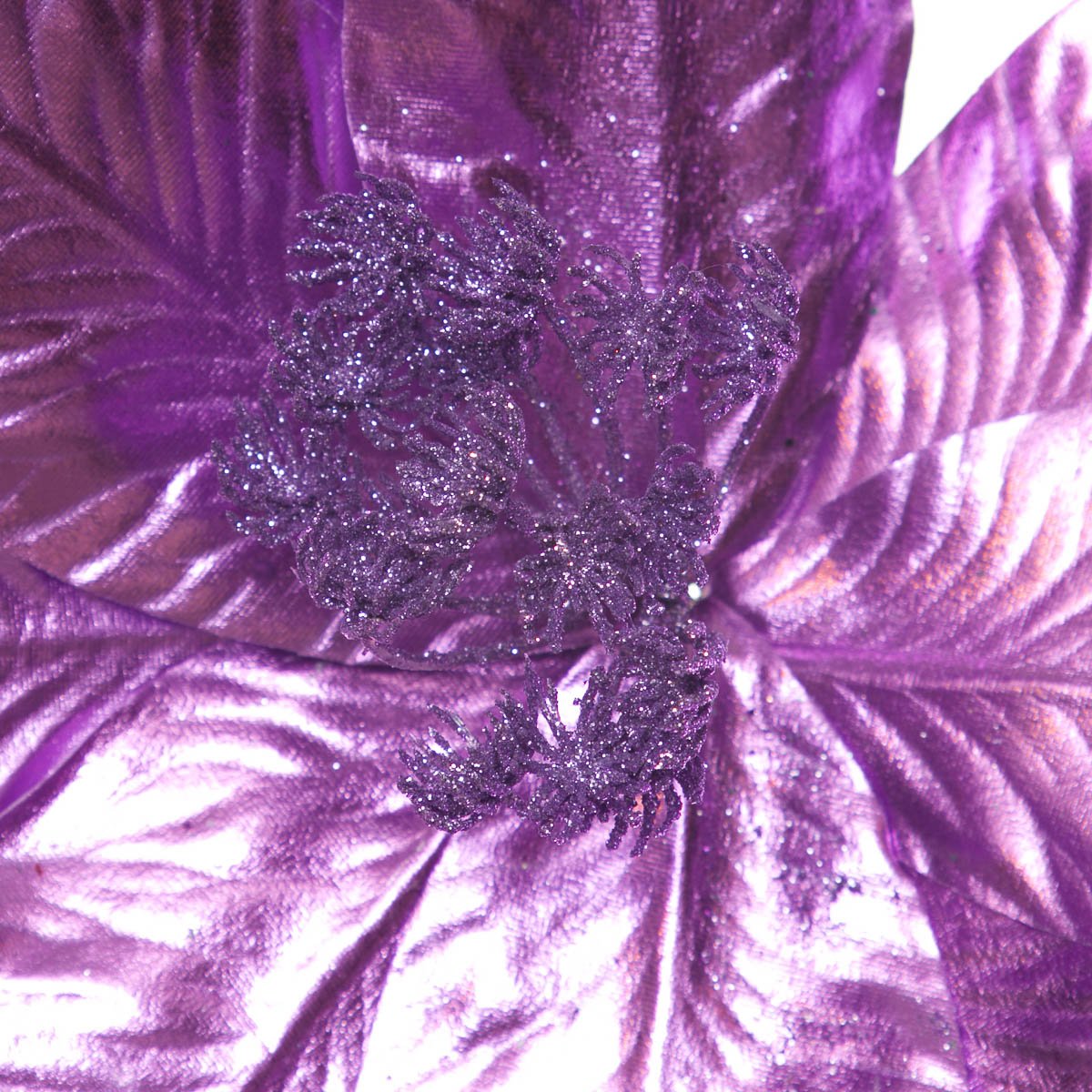Flor de Nochebuena Lavanda Metálico 45Cm