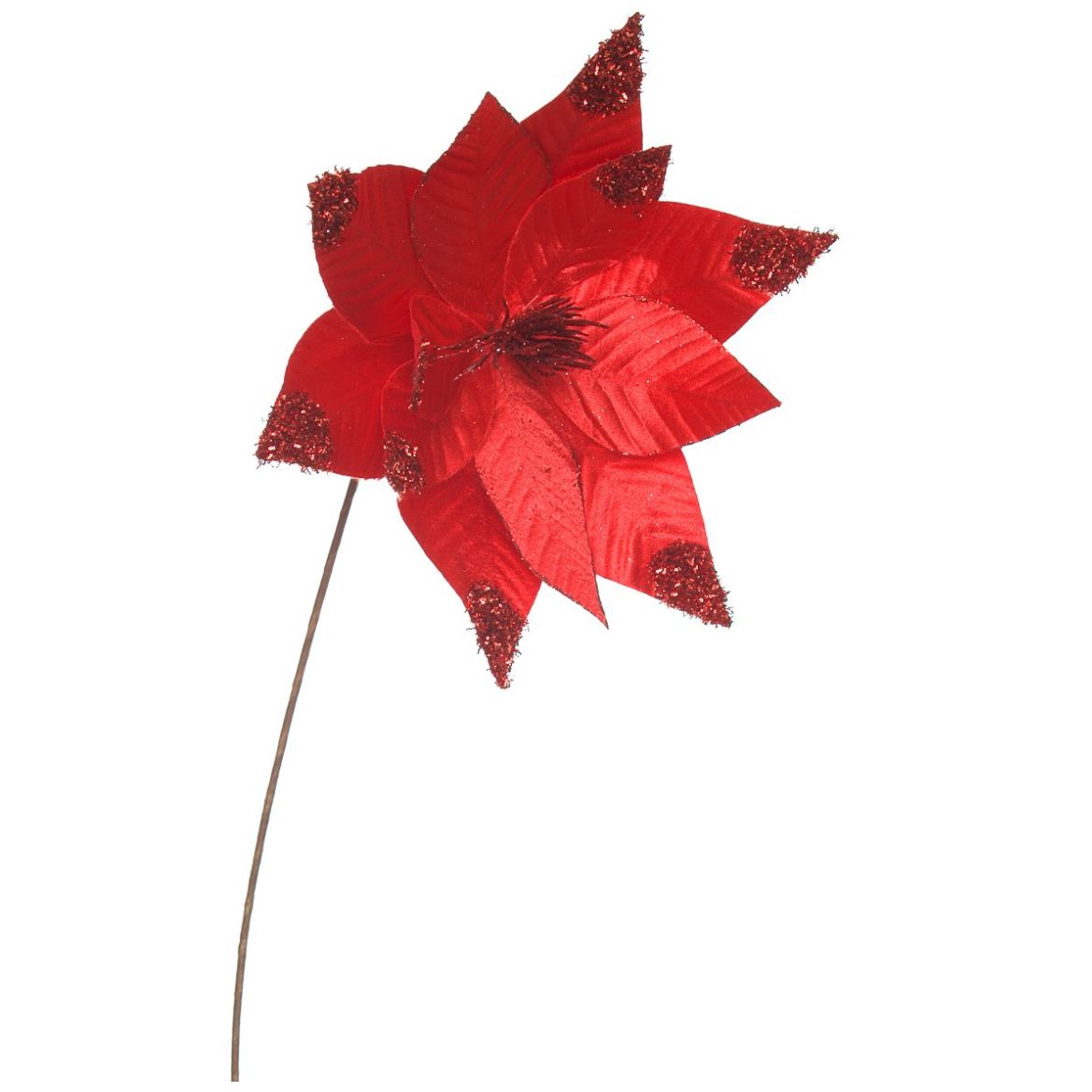 Flor de Nochebuena Terciopelo Rojo 35Cm