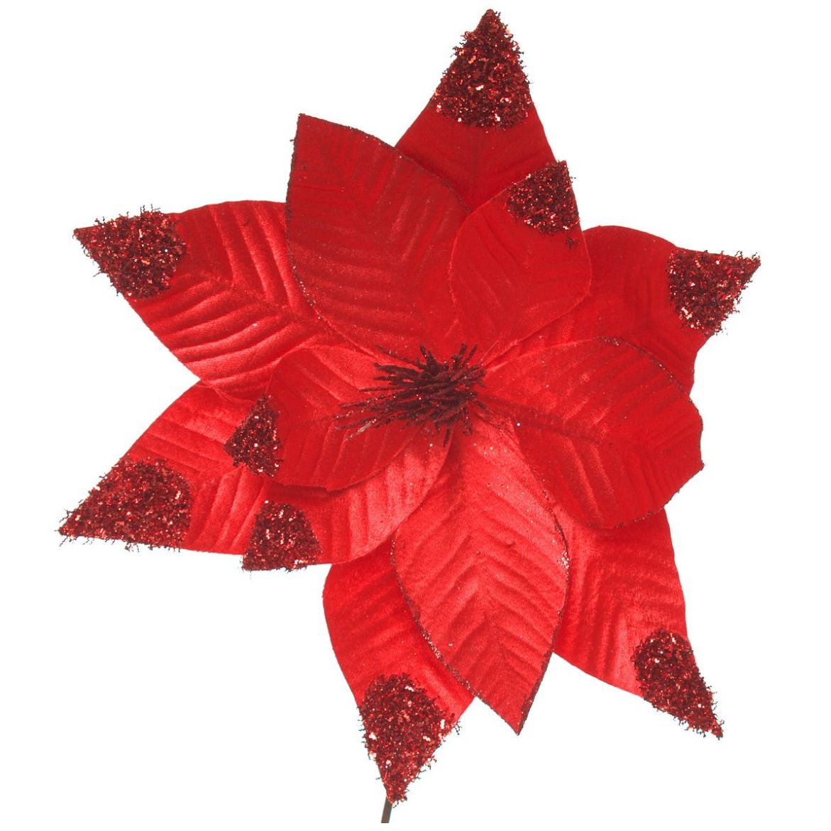 Flor de Nochebuena Terciopelo Rojo 35Cm