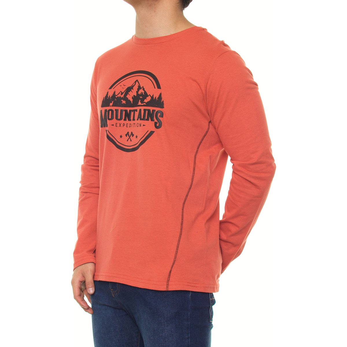 Playera Manga Larga para Hombre Silver Plate