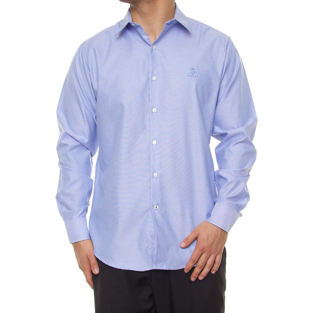Camisa Casual Slim Fit Manga Larga Lisa para Hombre Polo Club