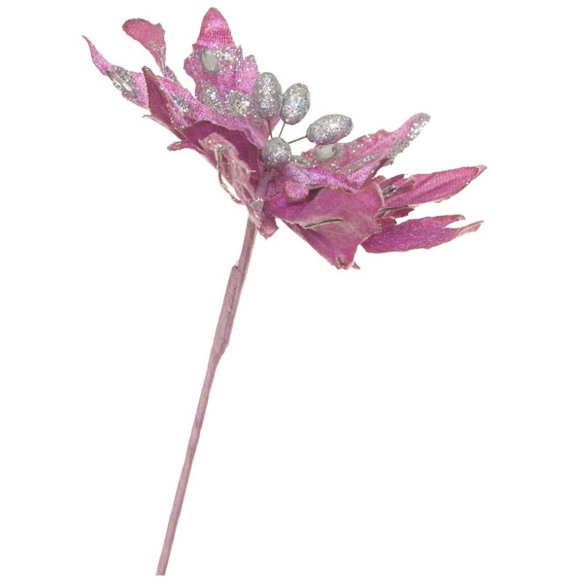 Flor de Nochebuena Tailandesa Color Morado 25Cm