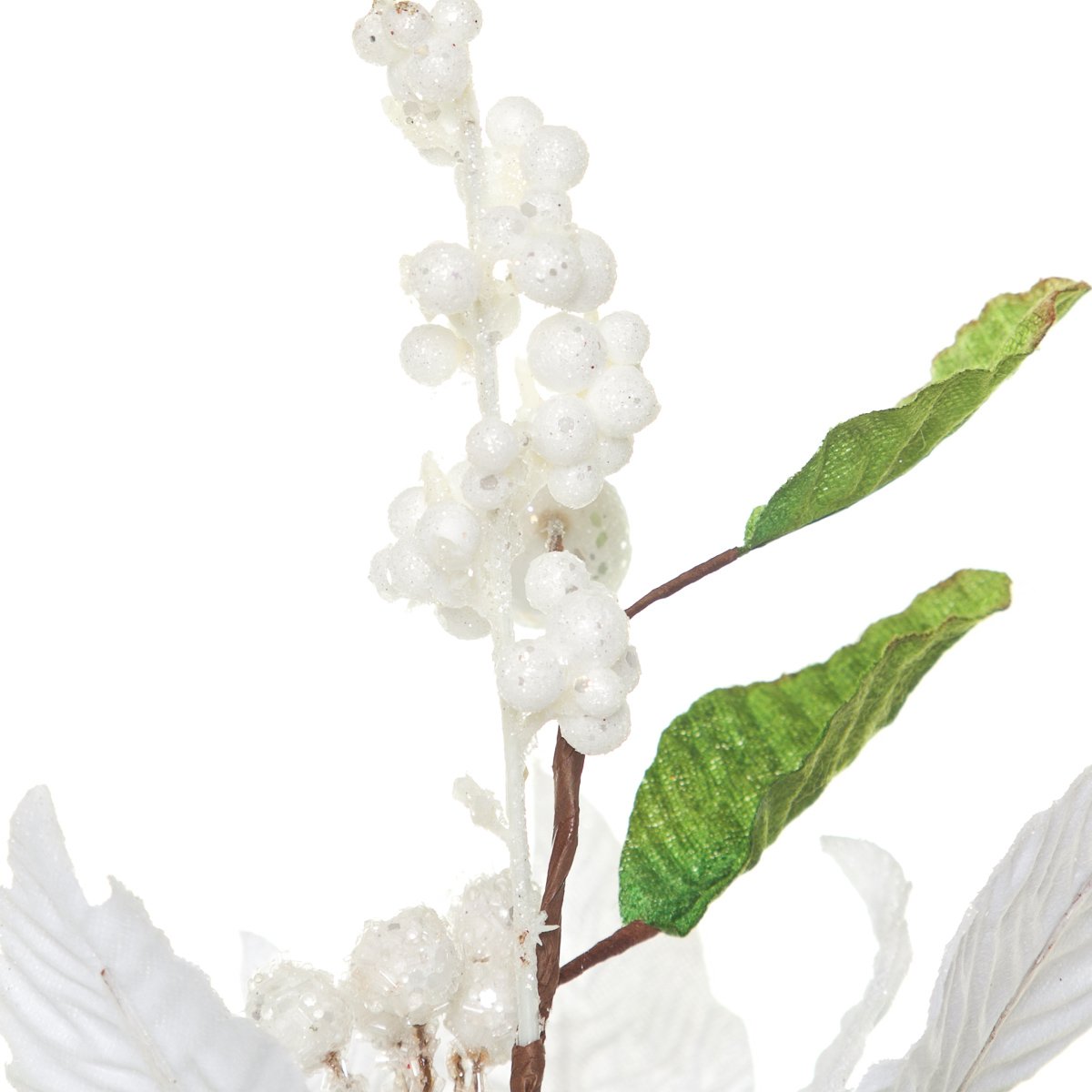 Flor de Nochebuena Blanca con Berries 35Cm