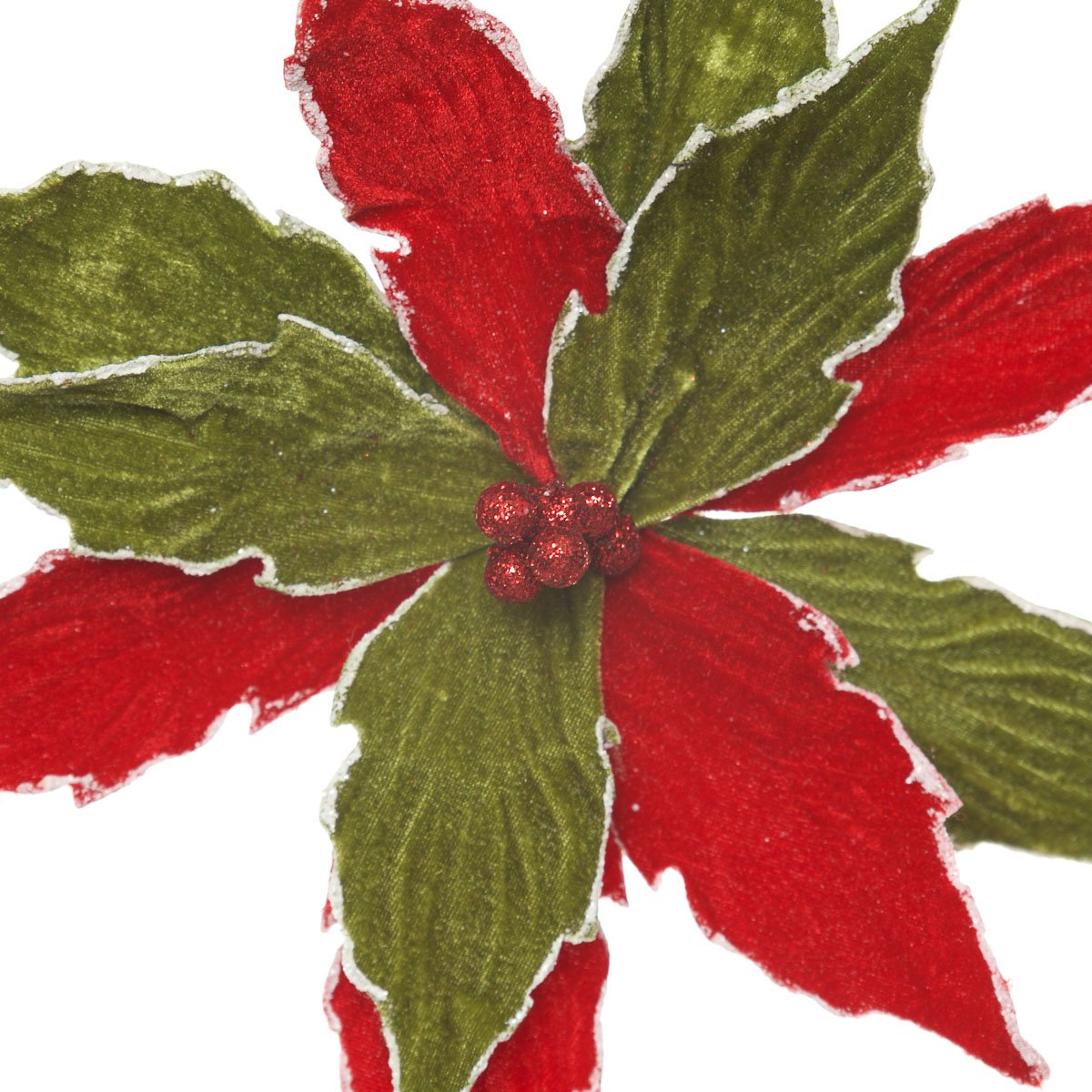 Flor de Nochebuena Rojo con Verde 46Cm Hungs