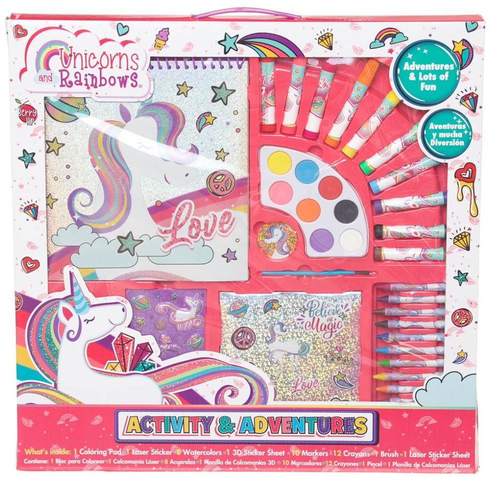 Set Act Colorear para Niñas Unicorns & Rainbows