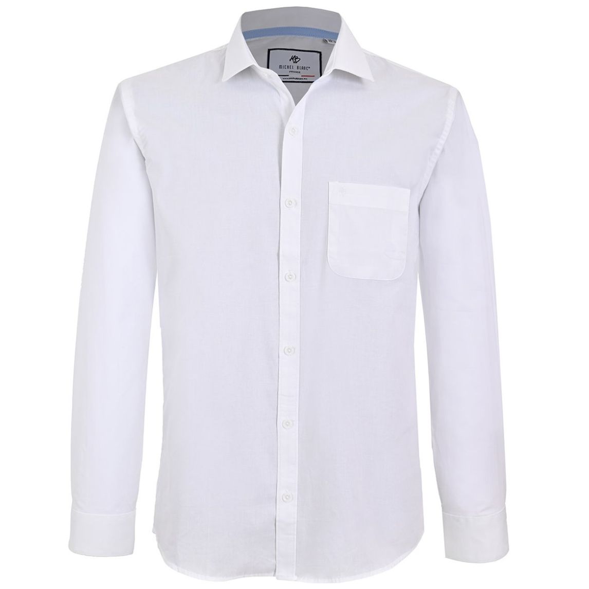 Camisa de Vestir Michel Blanc Corte Regular Blanca para Hombre