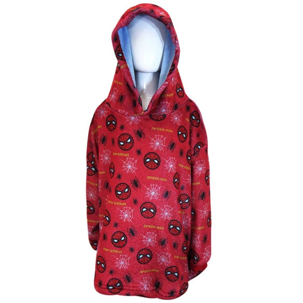 Capa Spiderman Manga Larga con Capucha con Estampado para Niño