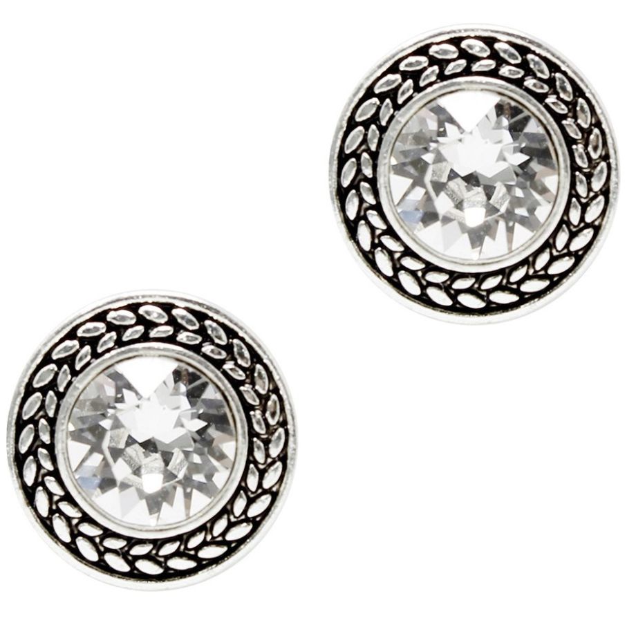 Set Collar Y Aretes  Napier Color Plata Acabado Brillante