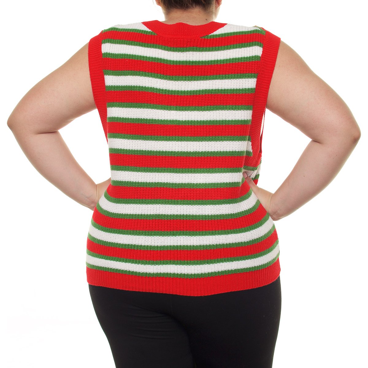 Chaleco Navidad Rayas para Dama Jeanious