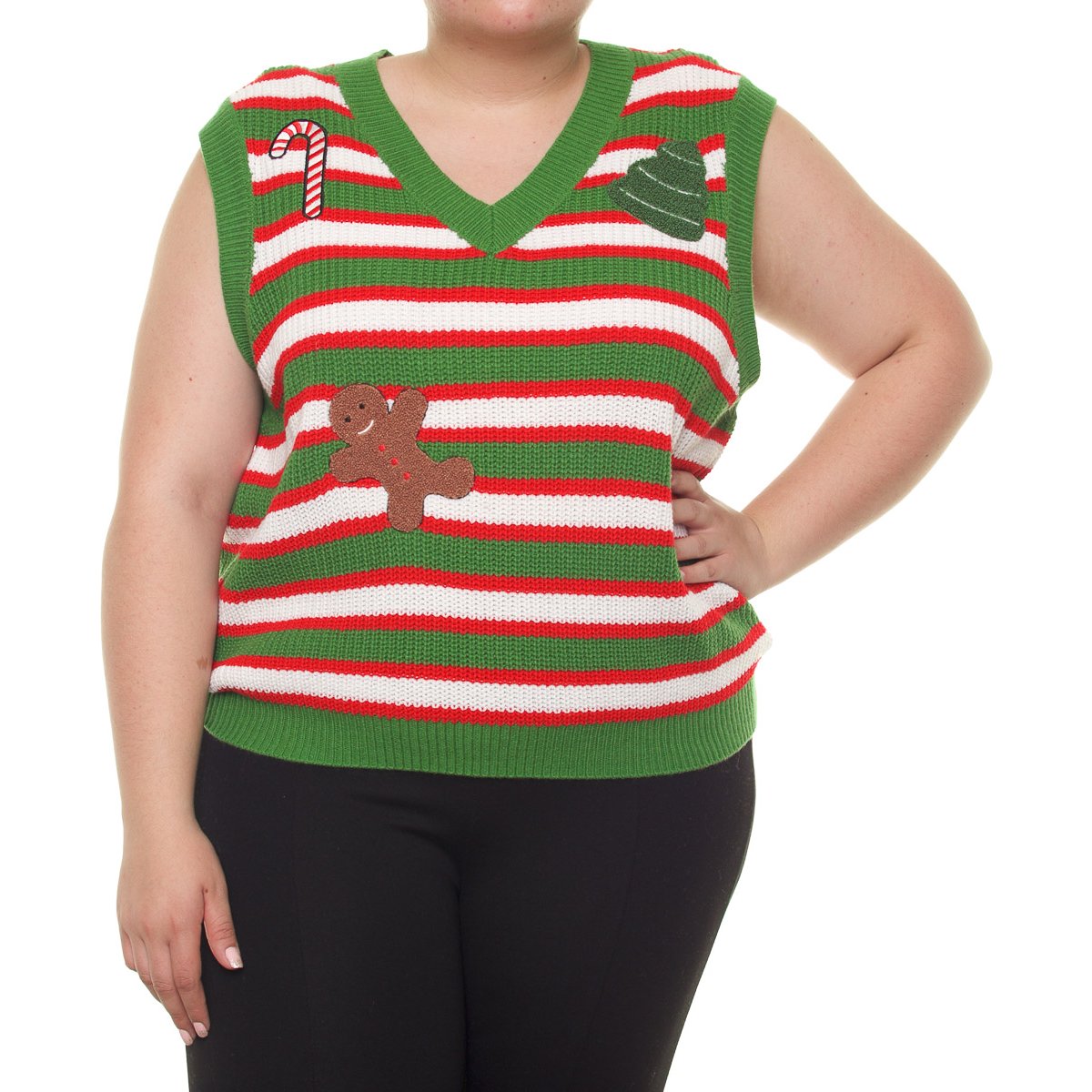 Chaleco Navidad Rayas para Dama Jeanious