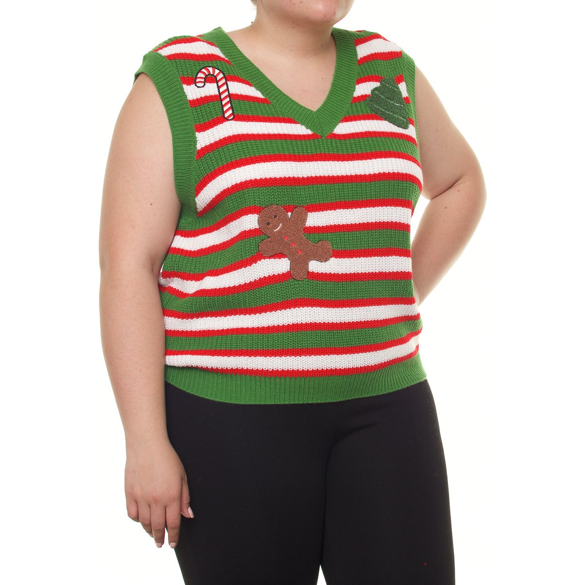 Chaleco Navidad Rayas para Dama Jeanious