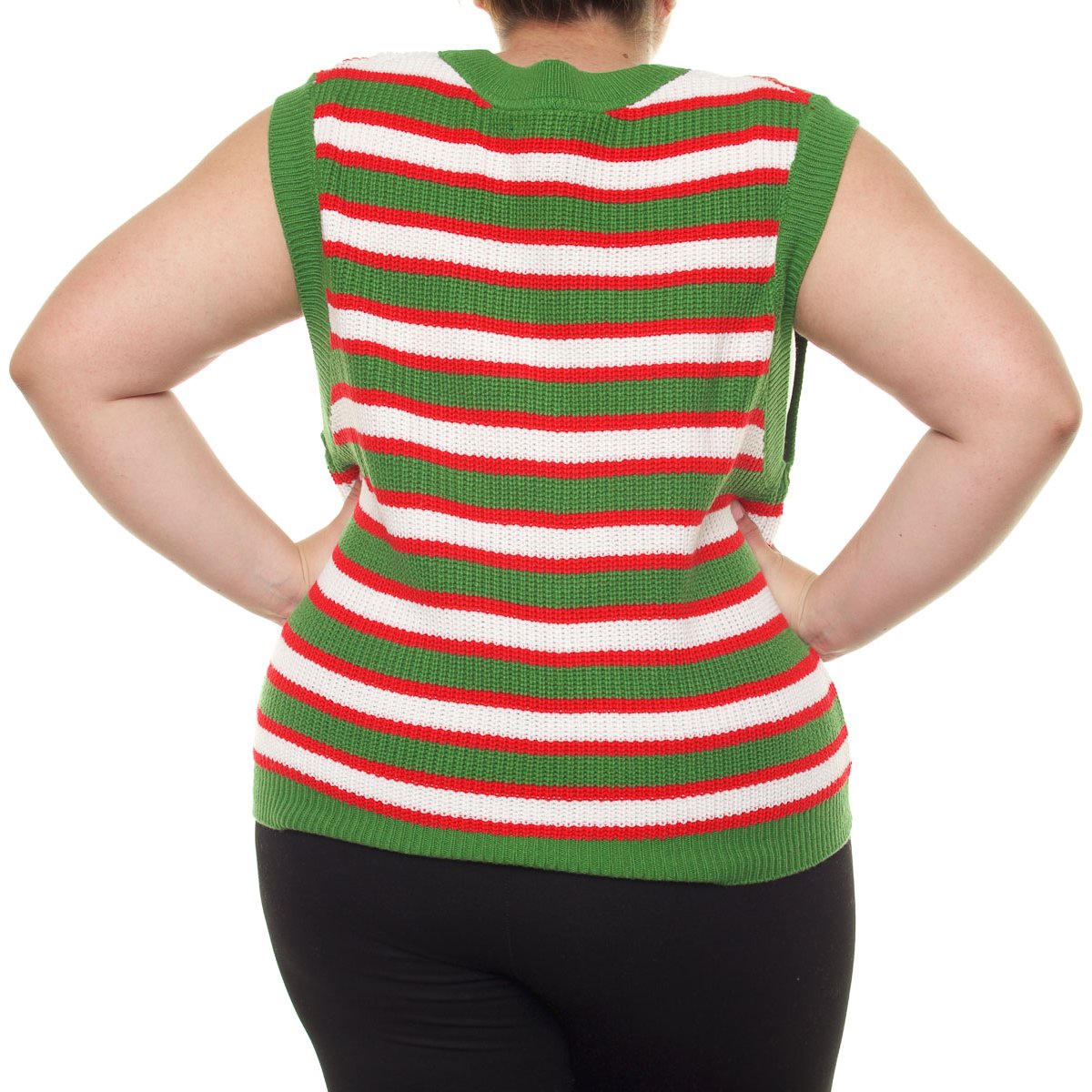 Chaleco Navidad Rayas para Dama Jeanious