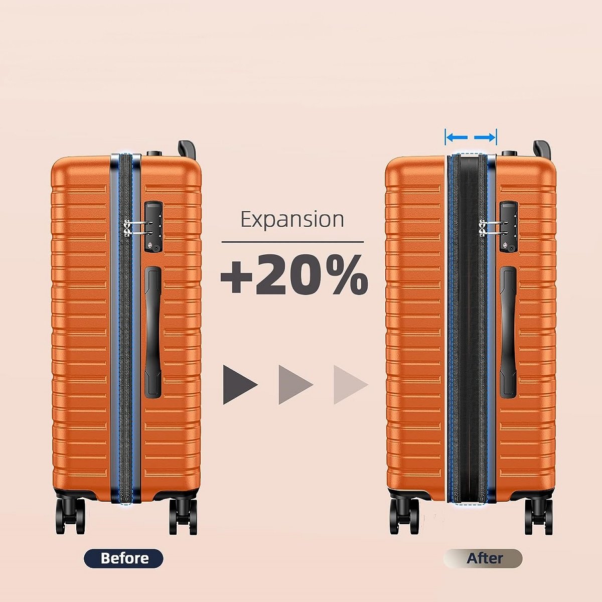 Maleta Hs Airplane 24 Naranja Beow