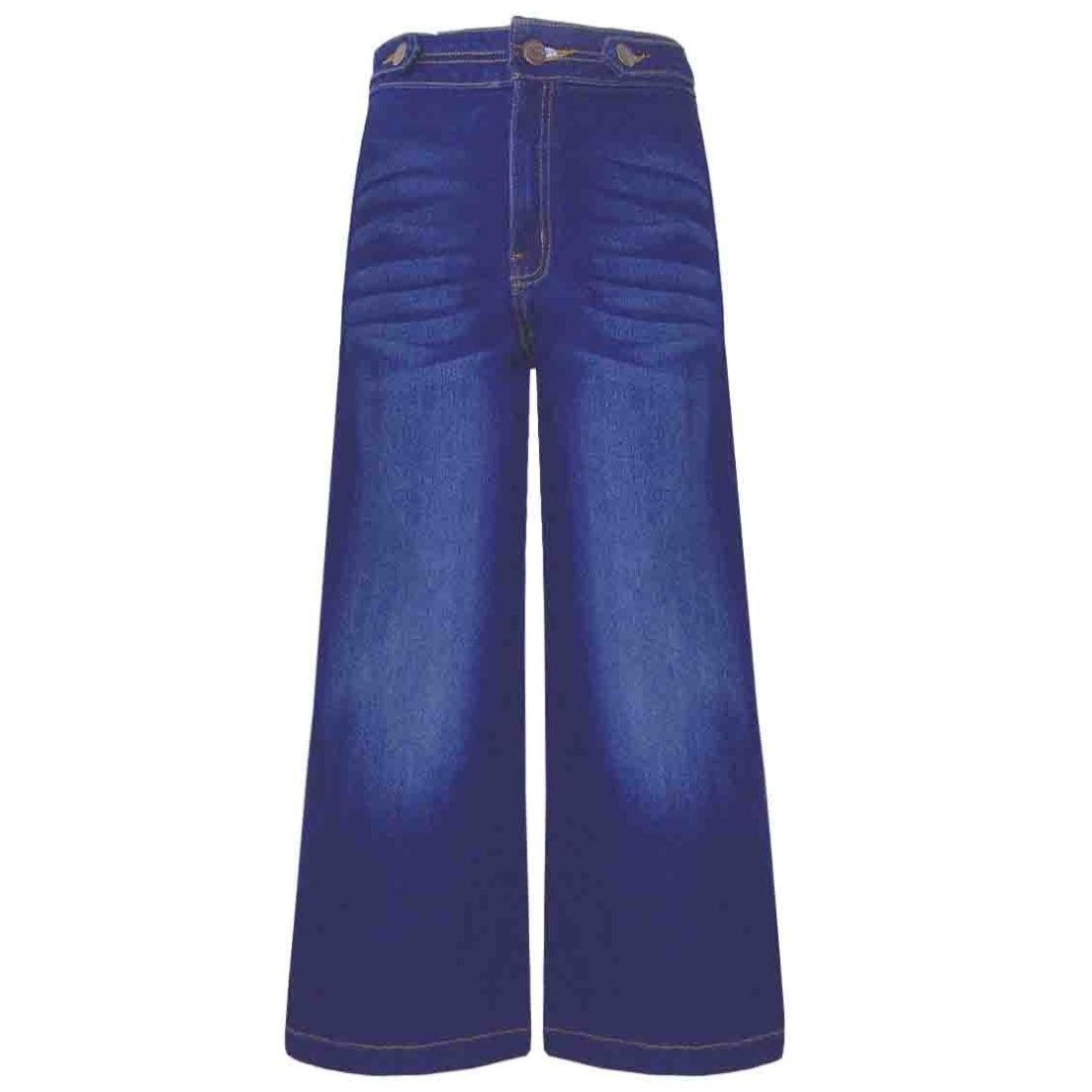 Jeans Corte Wide Leg Cropped  para Mujer