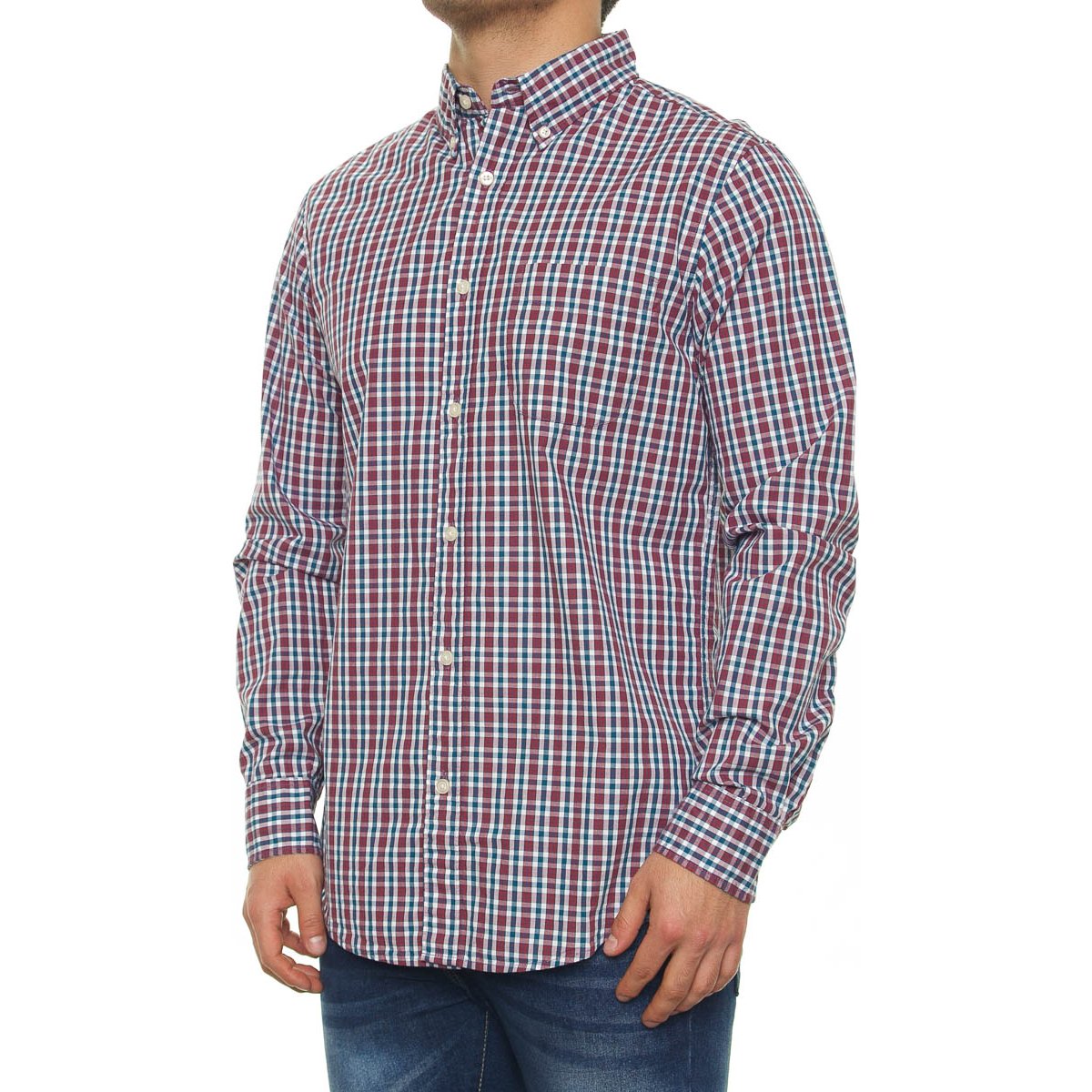 Camisa Básico Manga Larga Cuadros para Hombre J.opus