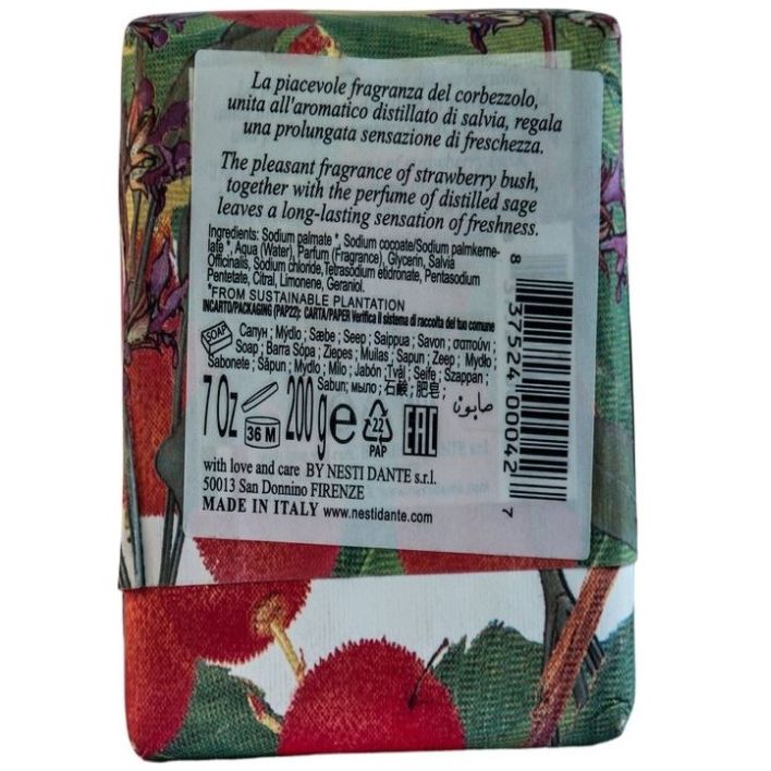 Nesti Dante Jabón Aroma Frutos de Fresa y Savia 200 Gr