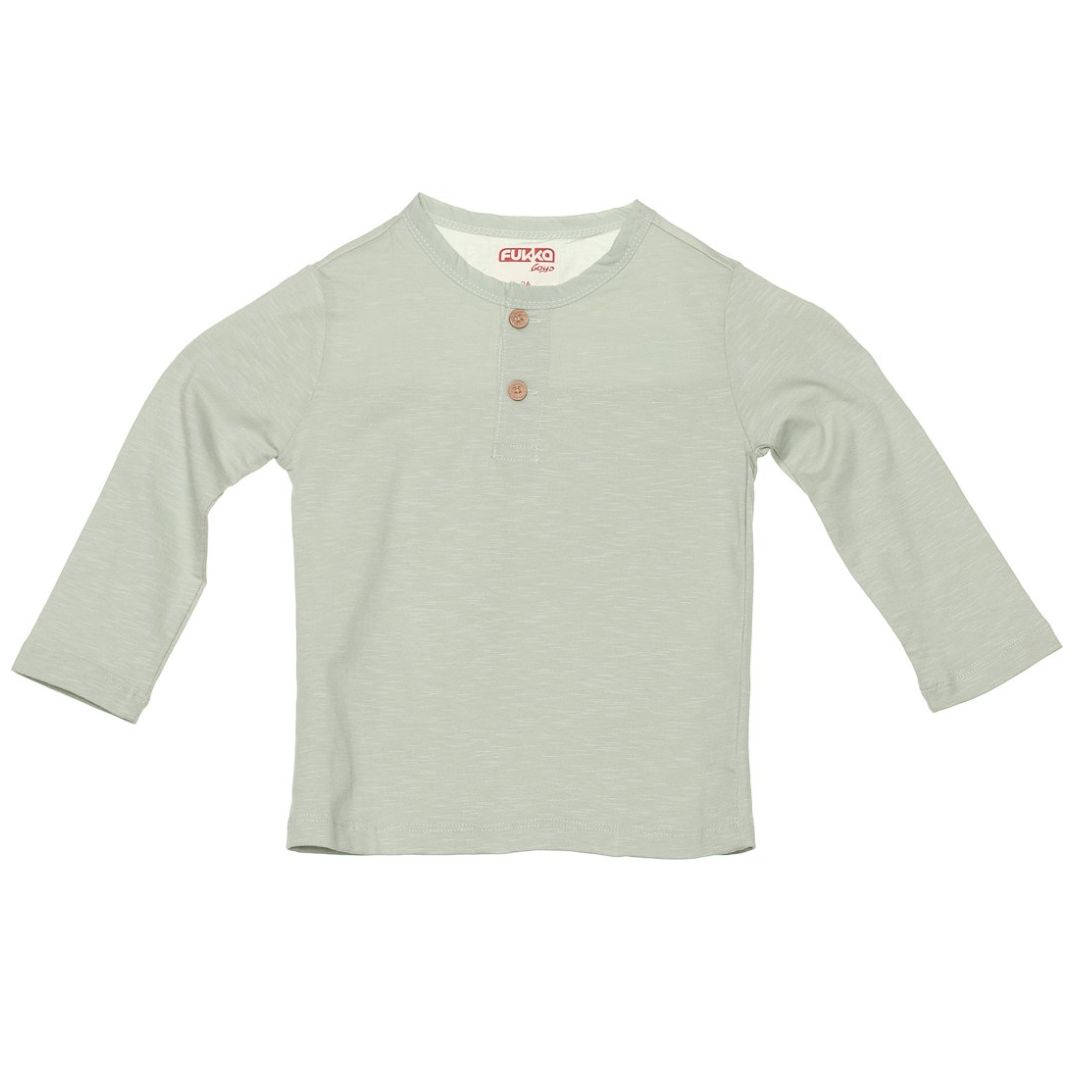 Playera Manga Larga Cuello Henley para Bebé Fukka
