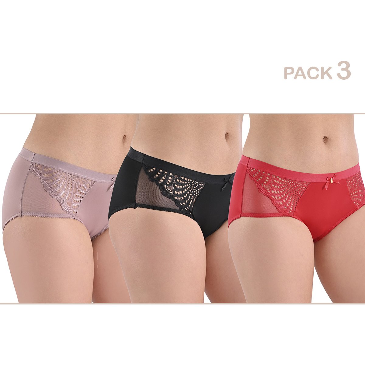 Panties Set de 3 para Dama Daisy Fuentes