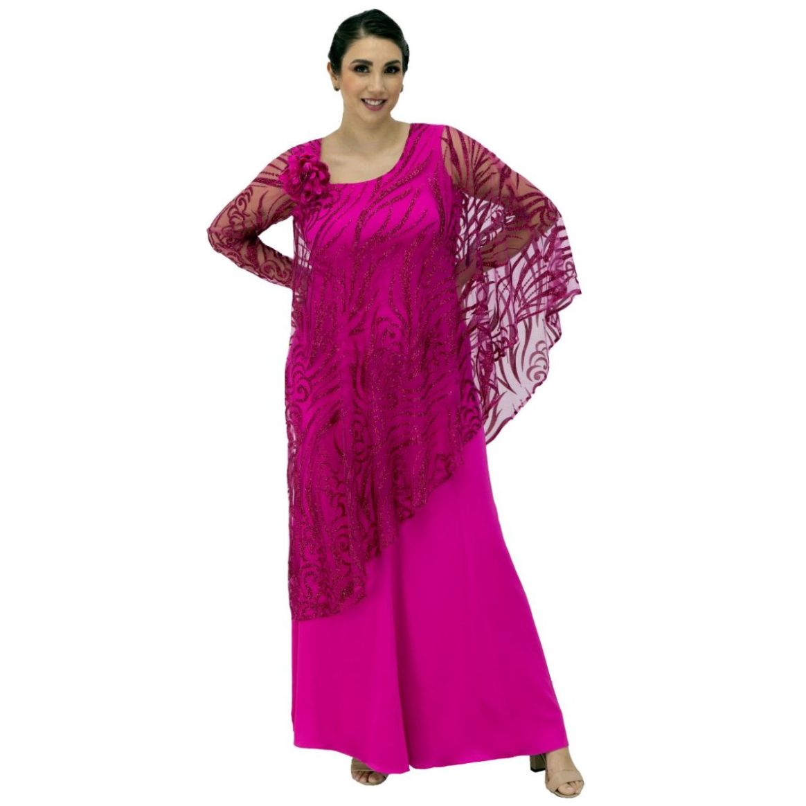Vestidos de tul con espalda convertible y largo hasta el suelo Verde Oliva Tallas Grandes