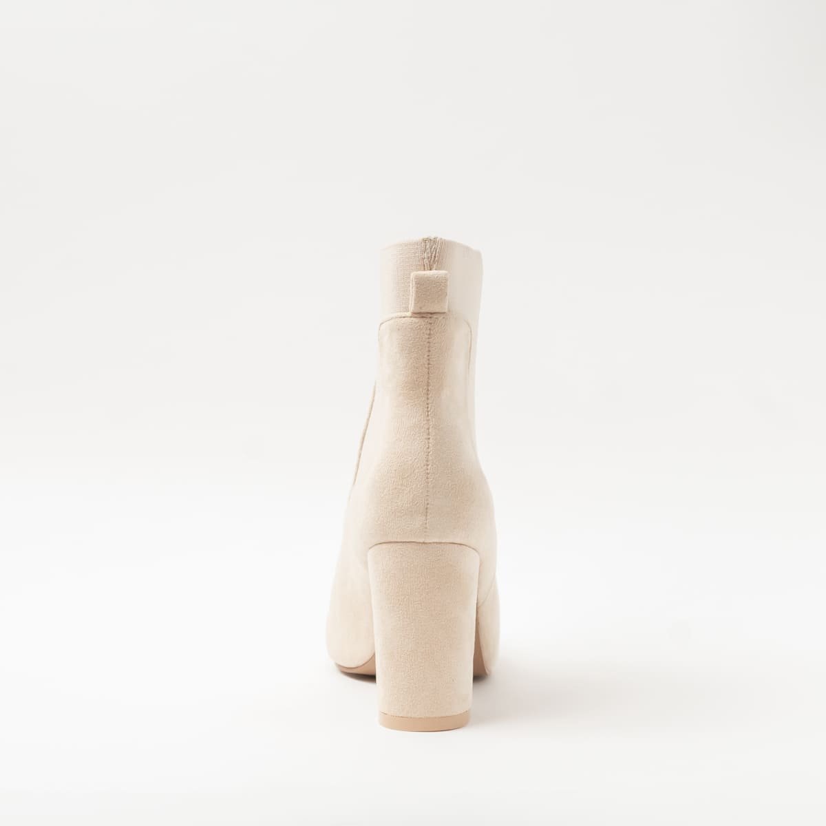 Botín Tacón Ancho con Elástico Color Beige Emporio Vu