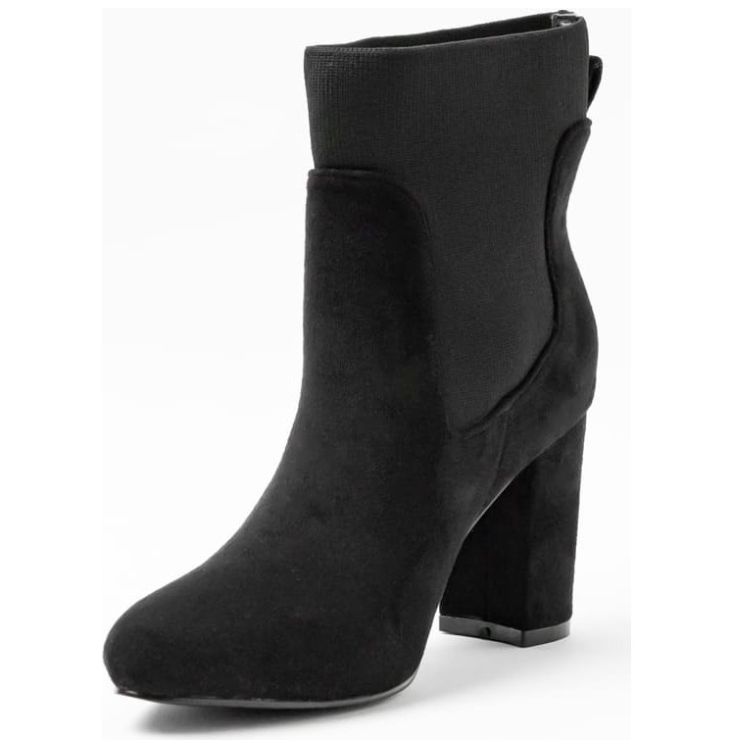 Botín Tacón Ancho con Elástico Color Negro Emporio Vu