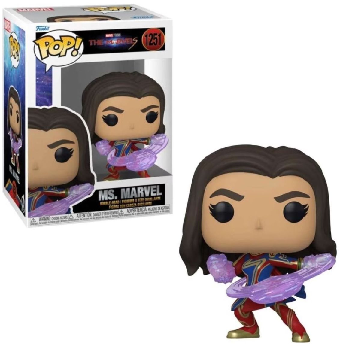 Funko Pop Marvel: The Marvels - Ms Marvel Pose de Lucha