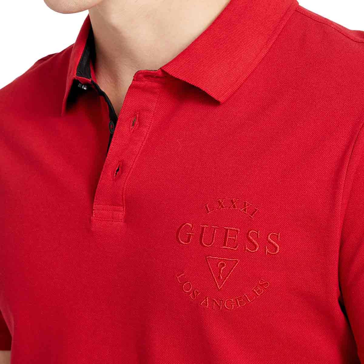 Camisa Polo Guess Pique Logo-taping Hombre Rosas Claro Polo - Main Image
