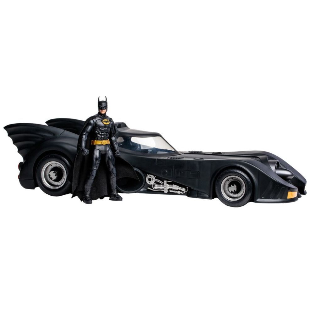 Figura Coleccionable con Vehículo Batman 1989 con Batimóvil Dorado