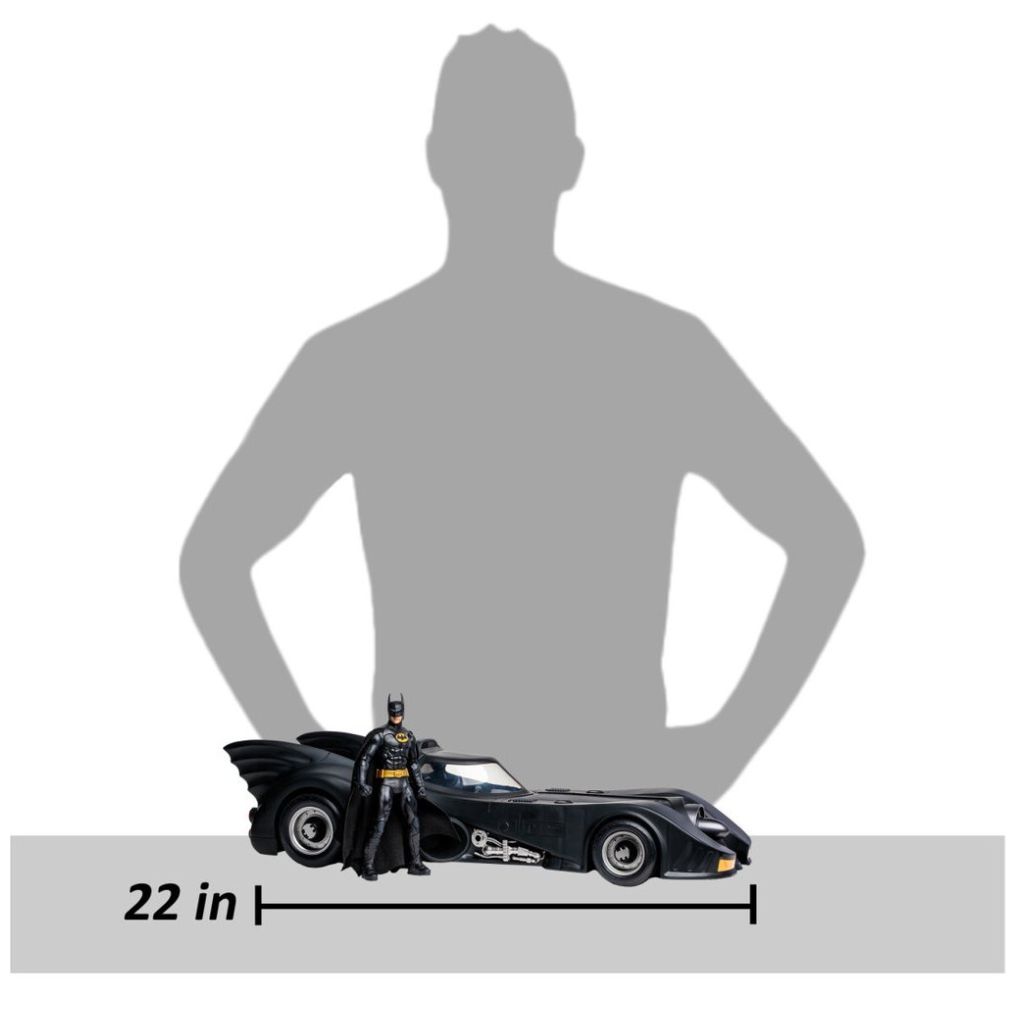 Figura Coleccionable con Vehículo Batman 1989 con Batimóvil Dorado