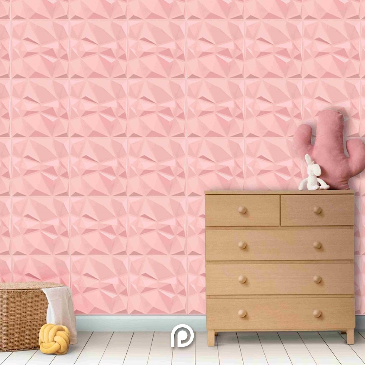 Panel Decorativo 3D Cuarzo Rosa 50X50Cm Deco Pvc