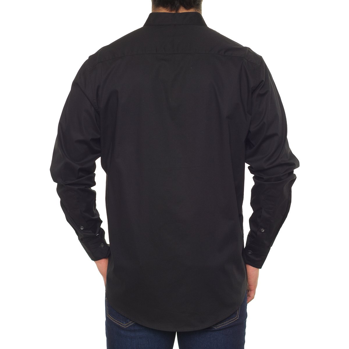 Camisa Casual Stretch Manga Larga Cuello Mao para Hombre Polo Club
