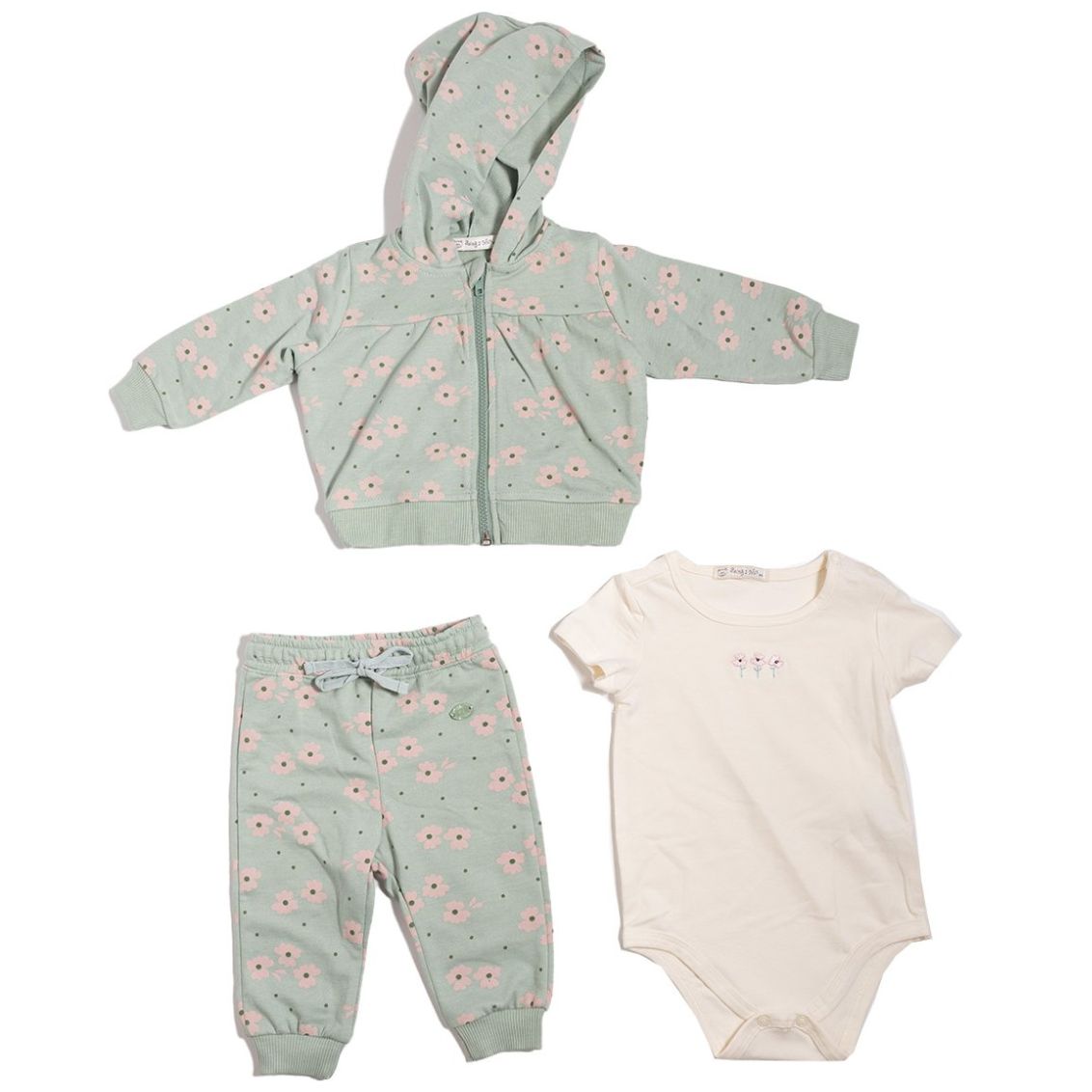 Conjunto 3 Piezas Being 2 Nice Sudadera, Pañalero y Pants para Bebé