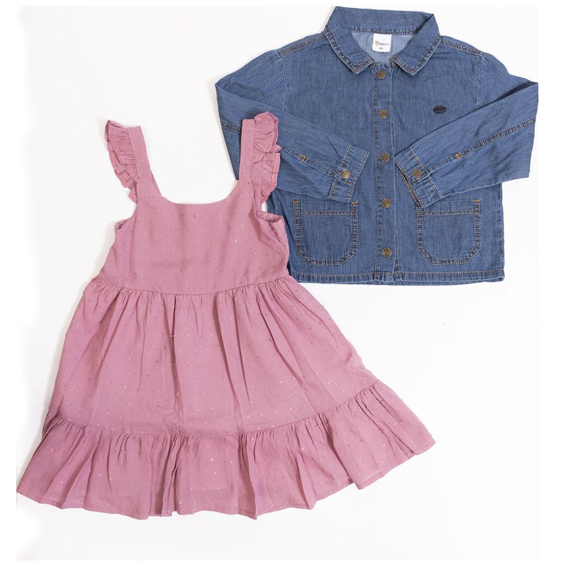 Conjunto Being 2 Nice Vestido y Chamarra de Mezclilla para Niña