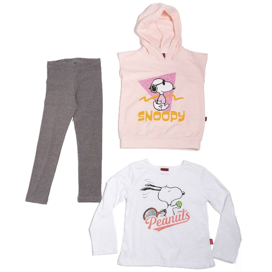 Conjunto Peanuts Chaleco con Playera Manga Larga y Leggins para Niña