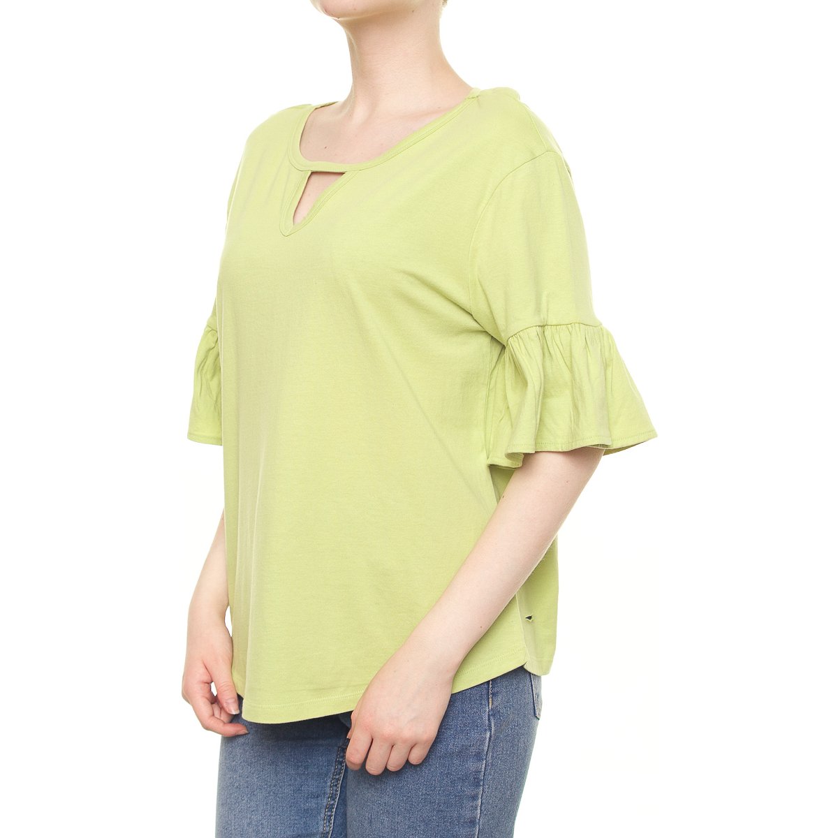 Playera Manga con Olán para Dama Lifestyler