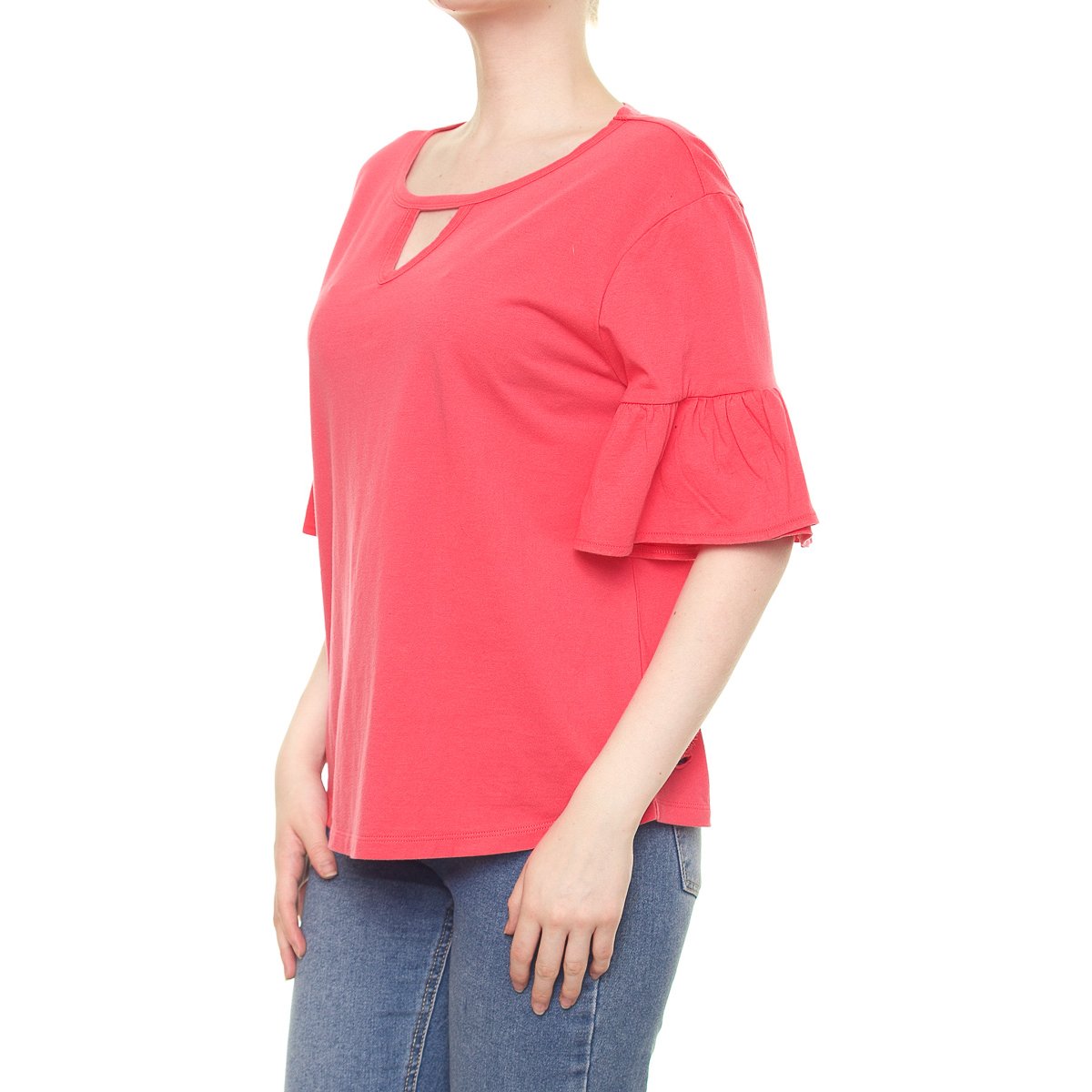 Playera Manga con Olán para Dama Lifestyler