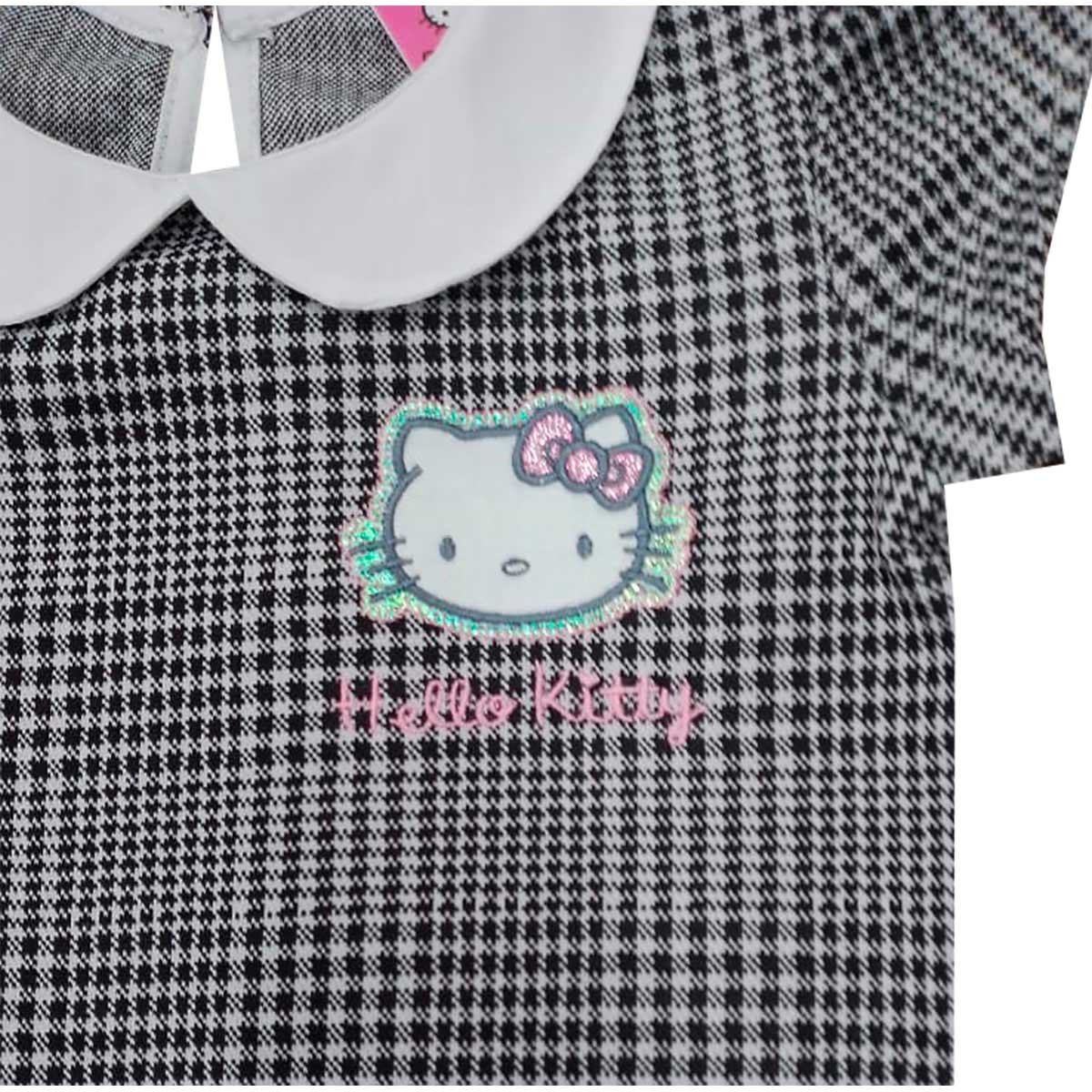 Vestido Hello Kitty Estampado Manga Corta con para Niña