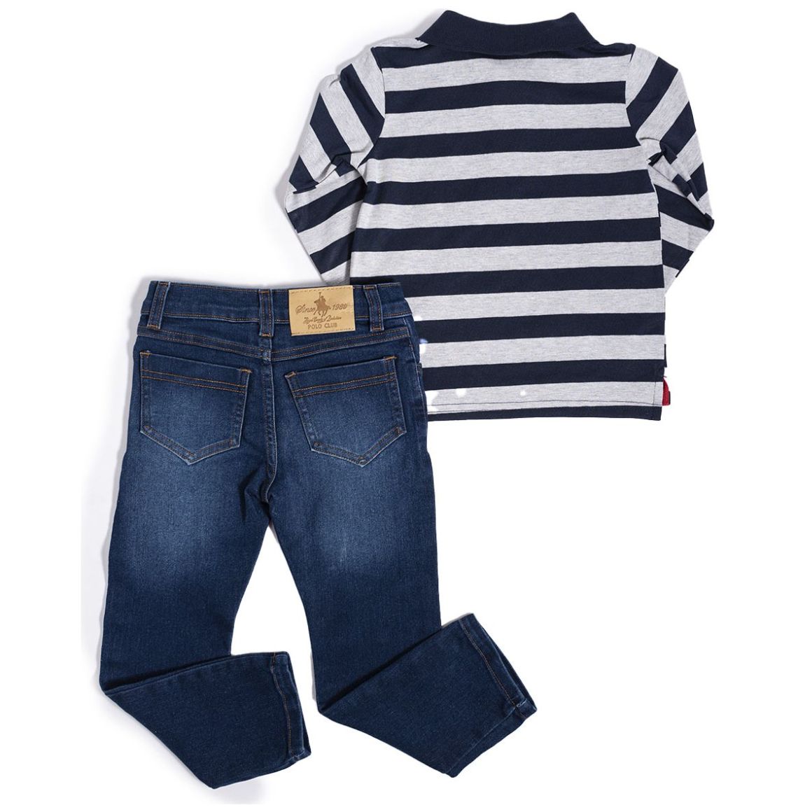 Conjunto 2 Piezas Royal Polo Club Camisa Tipo Polo y Pantalón Mezclilla para Bebé