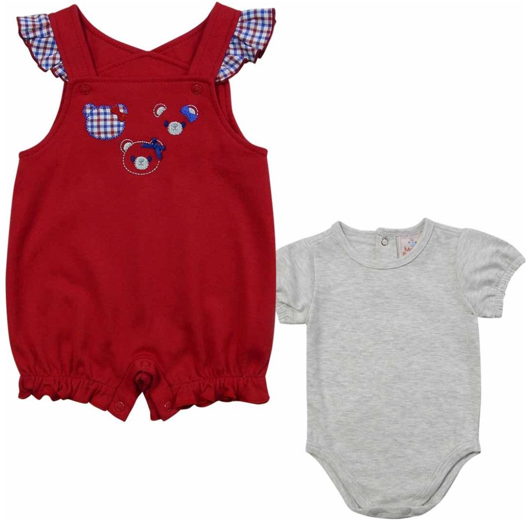 Conjunto Mondo Bambino Manga Corta Jumpsuit con Olan para Bebé