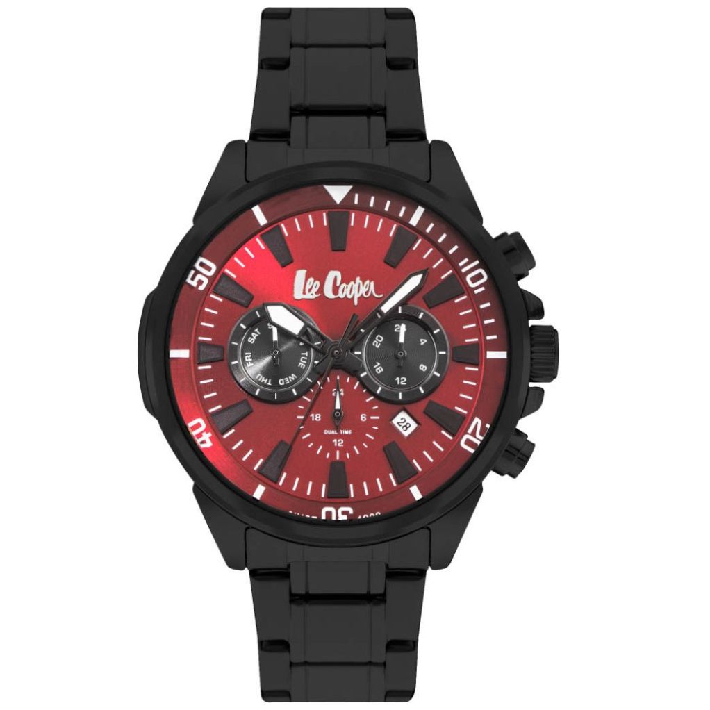 Lee Cooper Reloj Analógico para Hombre de Cuarzo con Correa en Metal