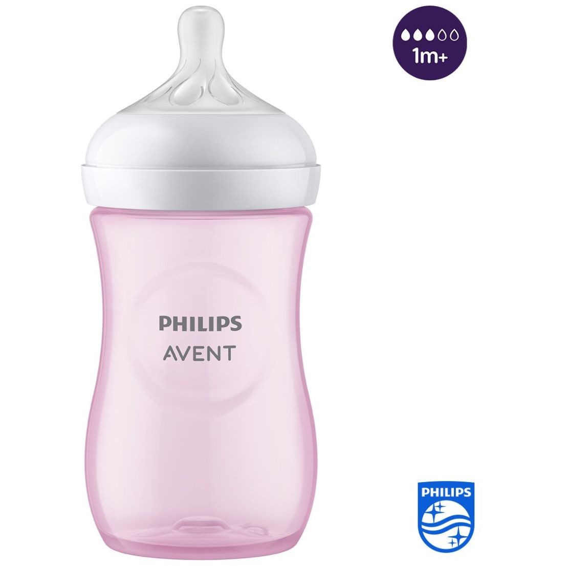 Biberón Avent Natural Response Rosa 9Oz/260Ml 1M