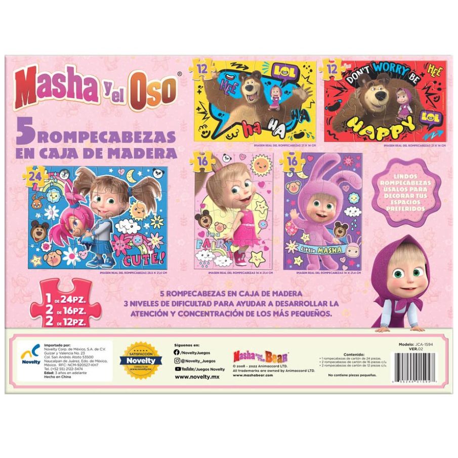 Rompecabezas 5 en 1 Masha Y el Oso