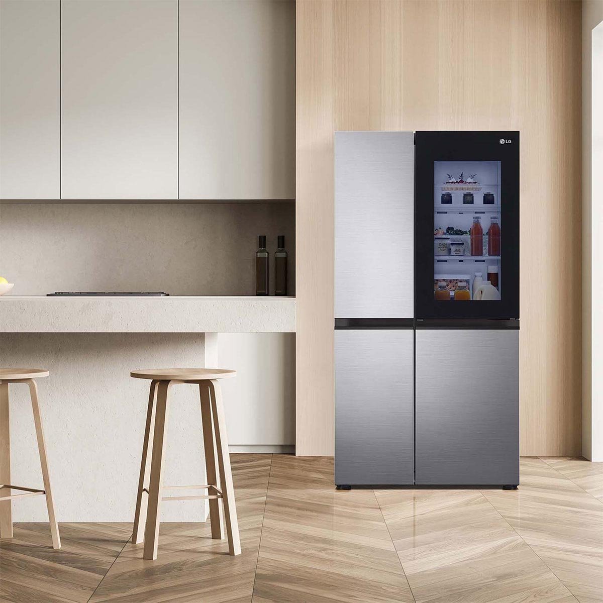 Refrigerador LG Duplex Instaview Door-In-Door Linear Inverter con Wifi Thinq 27 Pies3 Platino Vs27Bxqp