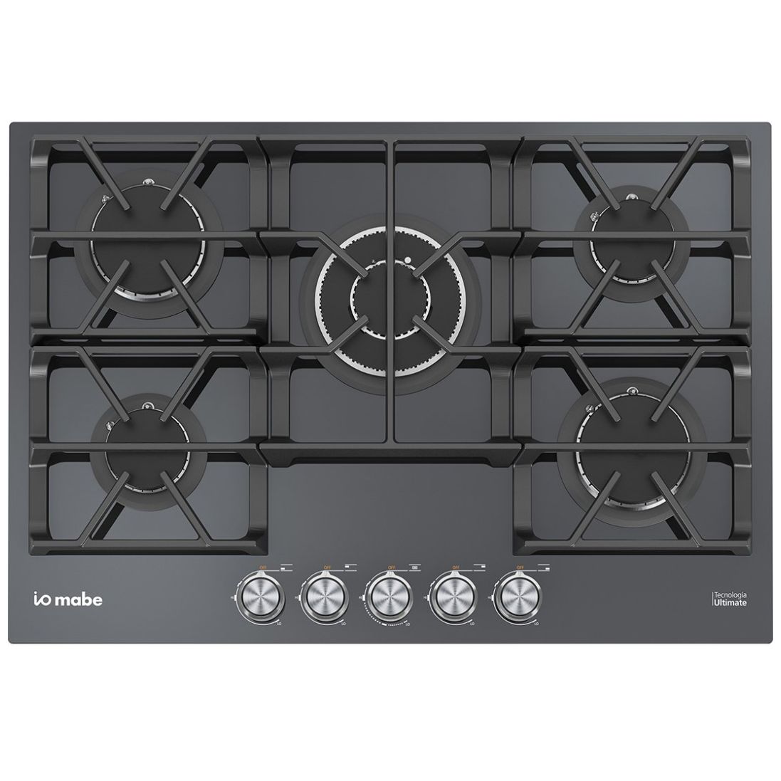 Parrilla Io Mabe a Gas Lp 76 Cm Vidrio Negro Pio75Kmnr0