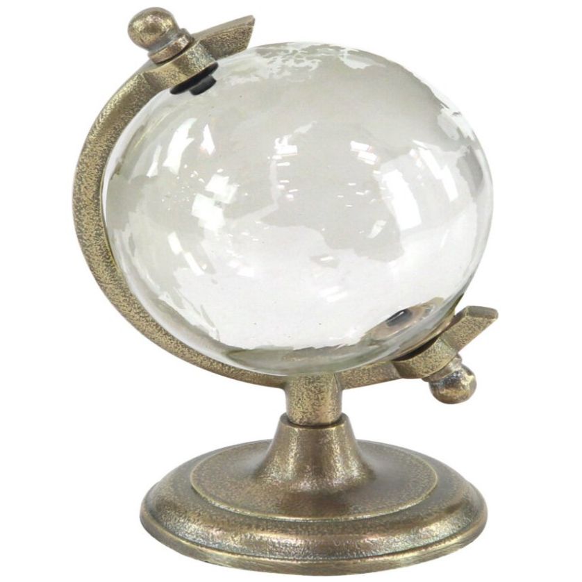 Figura Decorativa Globo Terráqueo  Metal Uma