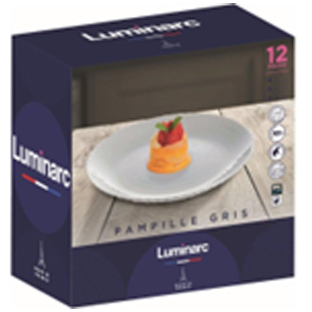 Vajilla Pampille Gris 12 Piezas Opal Luminarc
