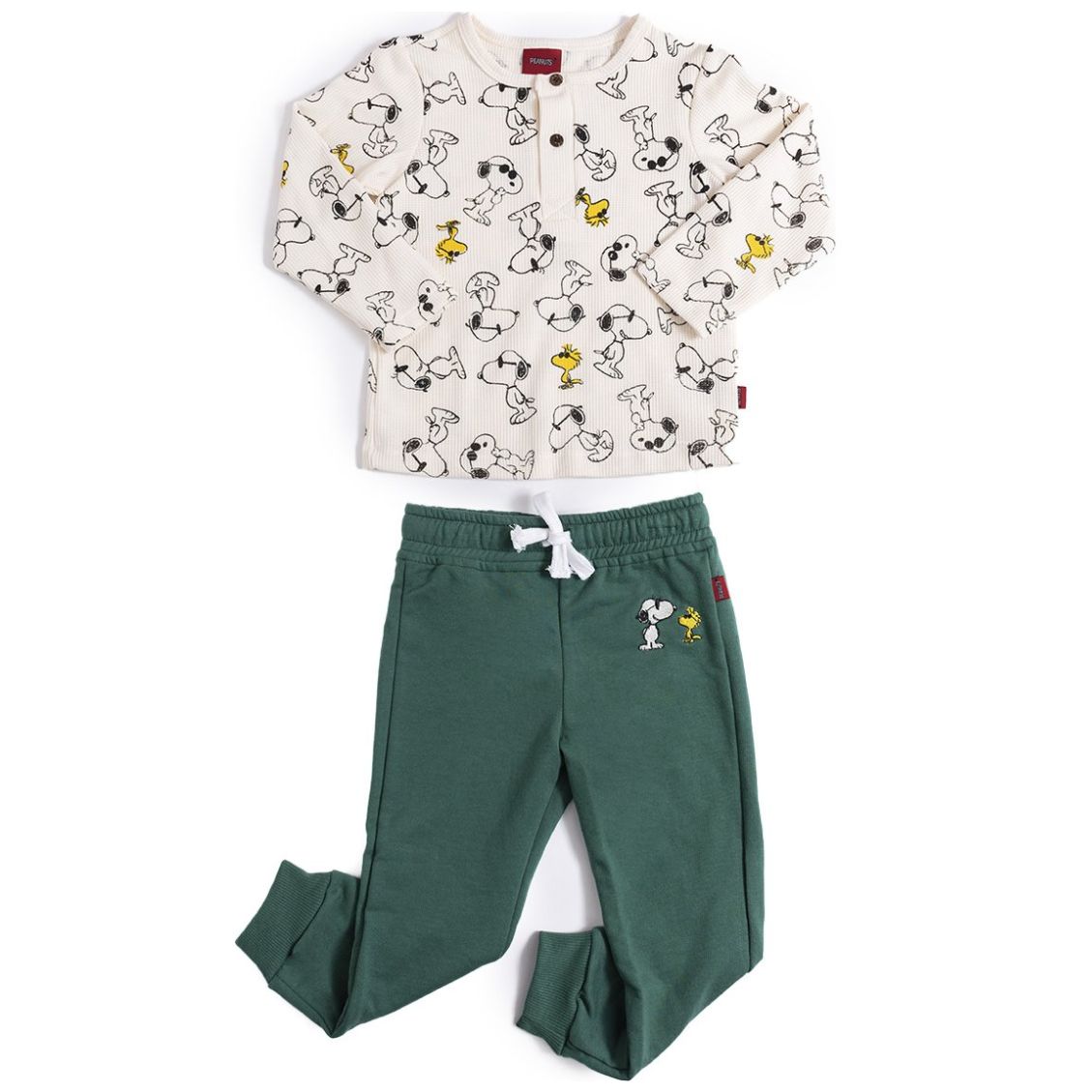 Conjunto 2 Piezas Snoopy Playera Manga Larga con Jogger para Bebé